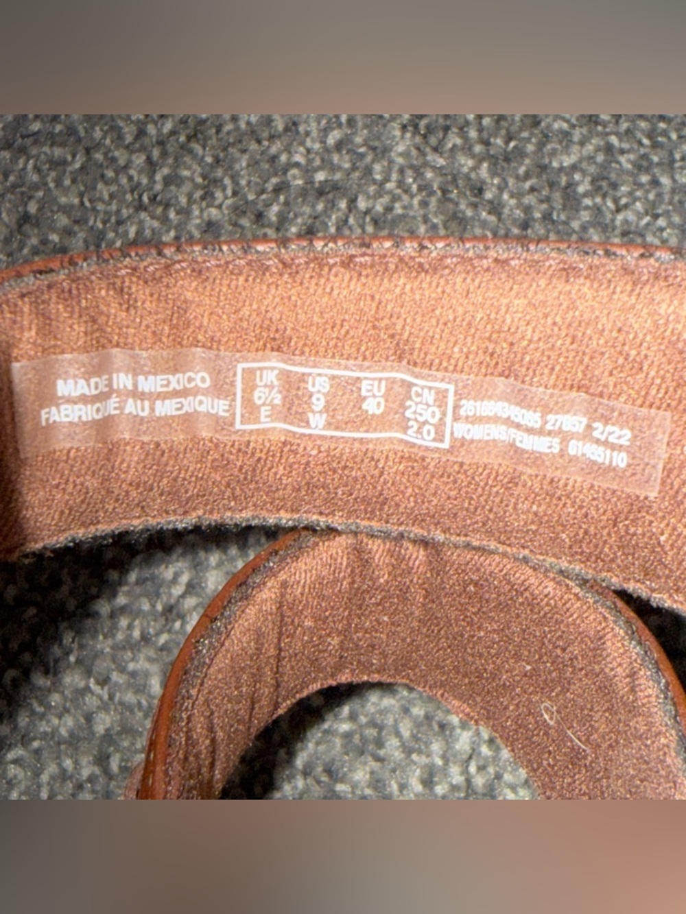 Clarks Collection Leather Slide Sandals Laurieann Cove Dark Tan Sz 9 Comfort - Picture 7 of 9